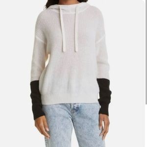 ATM Small 100% cashmere hoodie/sweater color white and black never worn